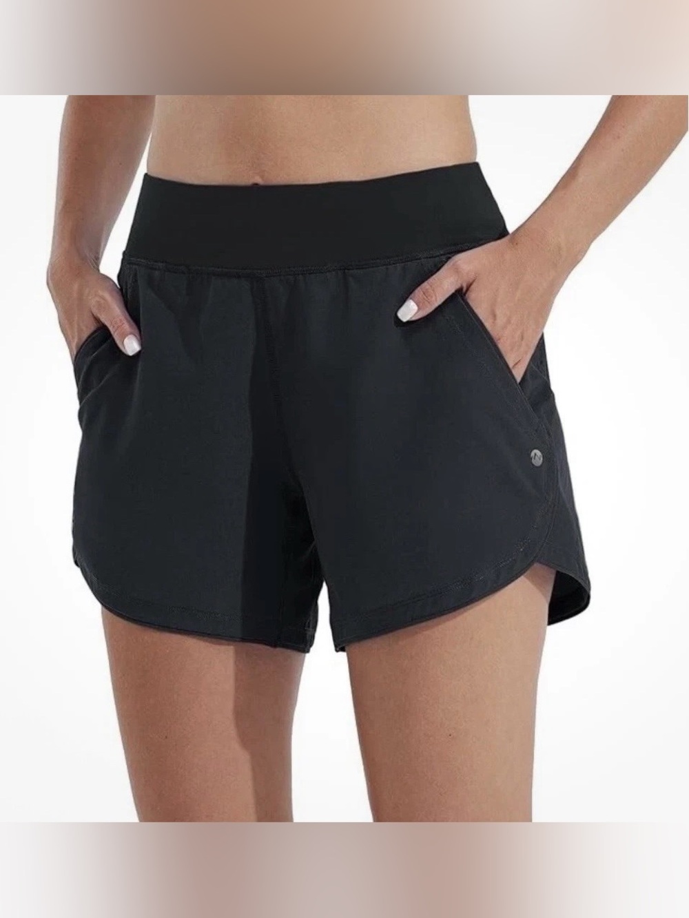 NEW, Willit 7" UPF 50+ Swim Board Shorts Black Women's 12 w/Liner